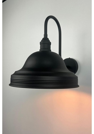 Tavro Siyah Renk Aplik Tekli Duvar Lambası Salon Koridor Restoran Dekoratif Aplikleri Siyah