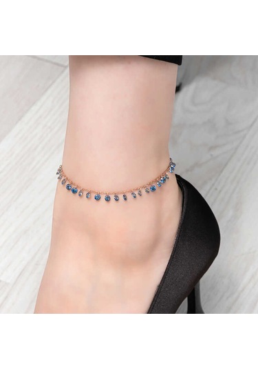 925 Ayar Gümüş Rose Mistik Topaz Taşlı Halhal Çok Renkli