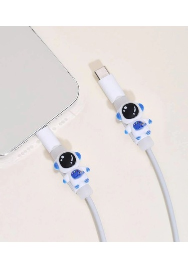 Beyaz Mavi 2'li Astranot Kablo Koruyucu