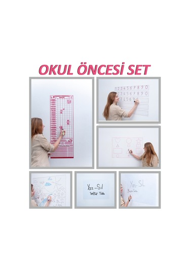 Okul Öncesi Yazı Tahtası Eğitim Seti Statik Kağıt Tahta