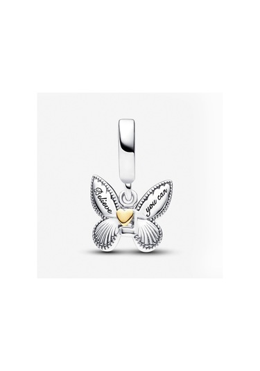 Nur Silver Blue Butterfly Dangle Gümüş Sallantılı Charm Nur-ch00017 Çok Renkli