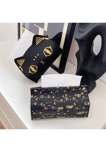 A-kağıt Havlu Kutusu Karikatür Kedi Tasarım Sevimli Karikatür Desen Ev Ofis Tuvalet Araba Masaüstü Çekmece Tuvalet Kağıdı Çekmecesi