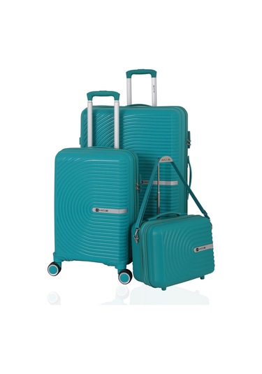 Mçs Polipropilen 3lü Valiz Seti Büyük & Kabin & Makyaj V374 S24sy1000081-set 00207 Cam Göbeği