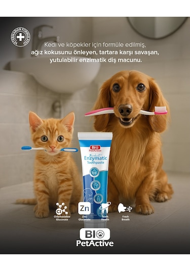 Biodent Kedi Diş Macunu 100 ML + Diş Fırçası 3'lü
