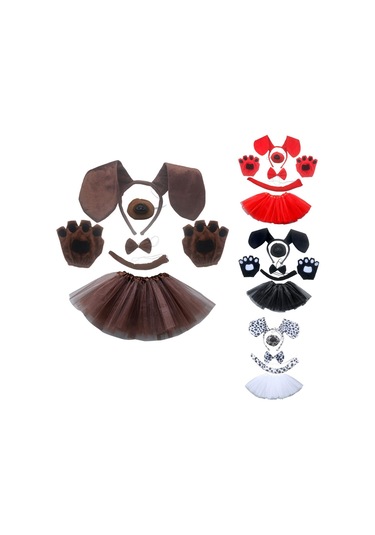 Suntek Köpek Kulakları Kafa Bandı Ve Elbiseli-kahverengi