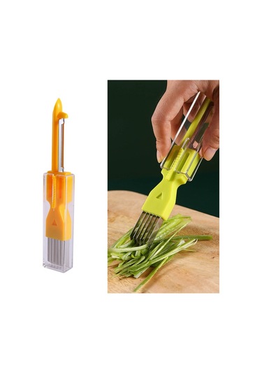 Ana Sayfa Mutfak Çok Fonksiyonlu Yeşil Soğan Soyucu Sarı Diğer