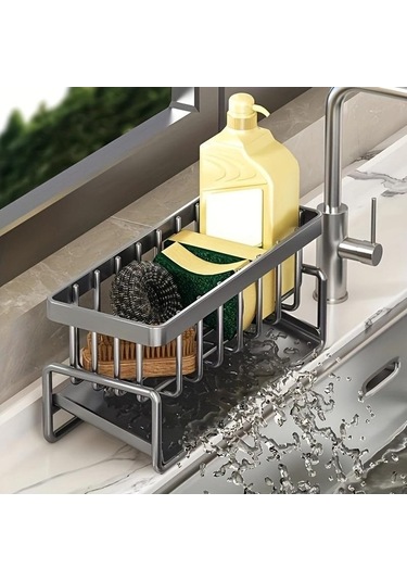 Novahub Beyaz 1 Adet Mutfak Lavabo Depolama Rafı, Tuvalet Depolama Rafı, Mutfak Musluk Sünger Depolama Raf Lavabo Mutfak Düzen.i 56997127 Beyaz