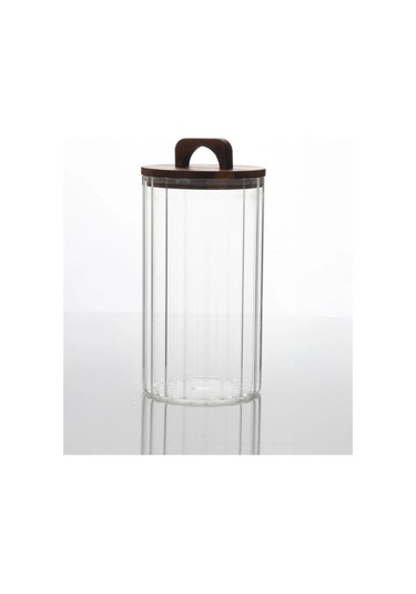 Mien Men Bor105 Ahşap Kapaklı Cam Kavanoz 3200 Cc Şeffaf