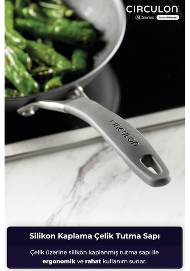 Circulon 22 Cm Kızartma Tavası Gri - Siyah