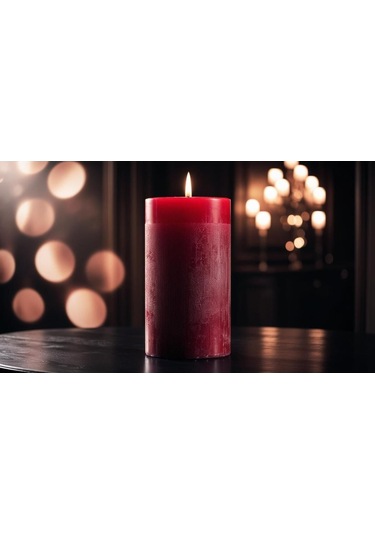 Soya Parafinli Kırmızı 1 Adet 72 Saat Yanma Süreli Çap:7 Cm Boy:10 Silindir Blok Mum Kırmızı Kirmızı