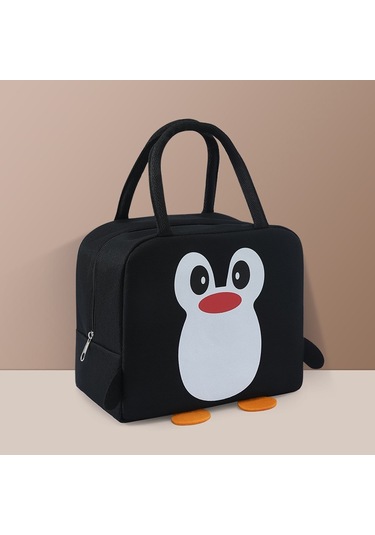 Jian Fan Karikatürlü Yemek Çantası Taşınabiler Is Koruma Kutusu-siyah Siyah
