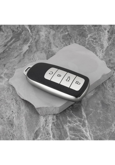 Youtek 奇瑞欧萌达5/瑞虎8 Pro/plus İçin Gümüş Renkli Yumuşak Tpu Akıllı Araba Anahtarı Kılıfı - 2 Adet, Koruyucu Ve Uzaktan Kumanda Koruması