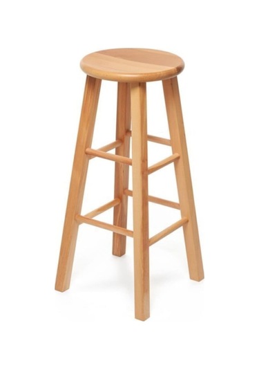 Yuvarlak Masif Bar Taburesi Natürel Diğer