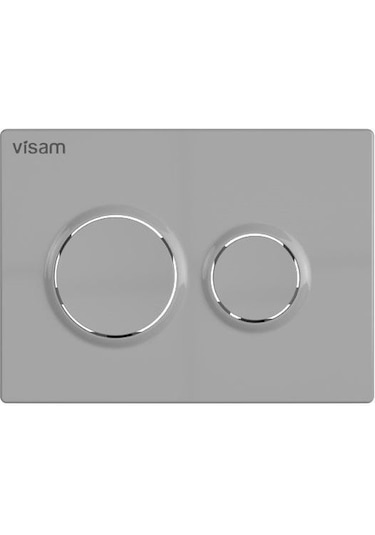 VİSAM OLİMPOS İKİ KADEMELİ MAT KROM GÖMME REZERVUAR KUMANDA PANEL Beyaz