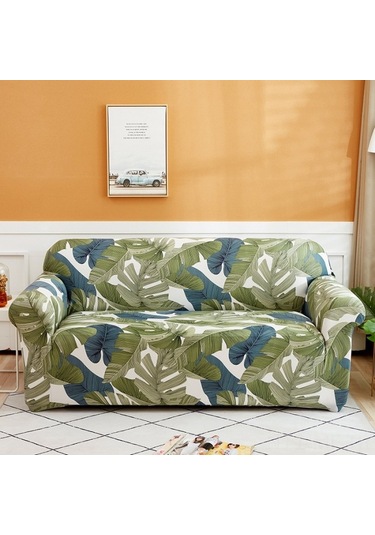 Mufunye "çift Kişilik Esnek Koltuk Kılıfı - Kalın Polyester Kumaş, 145-185 Cm, Yastık Kılıfı Dahil" Ordu Yeşili