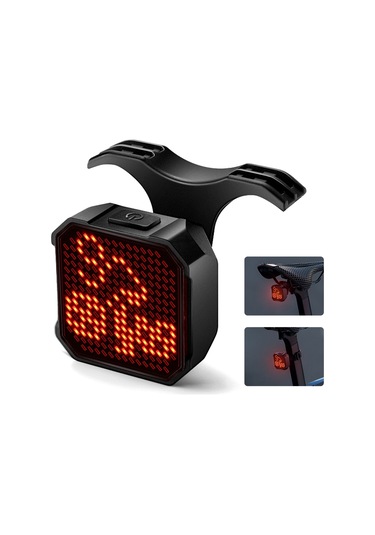 Lemestar Bisiklet Akıllı Fren Sensörlü Arka Işığı - 244 Piksel Led, Uygulama İle Özelleştirilebilir, Ip66 Su Geçirmez, Abs+pc Malzeme Siyah