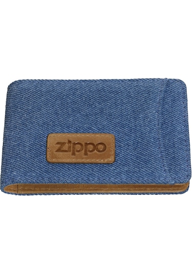 Zippo Deri - Denim Cüzdan Mavi