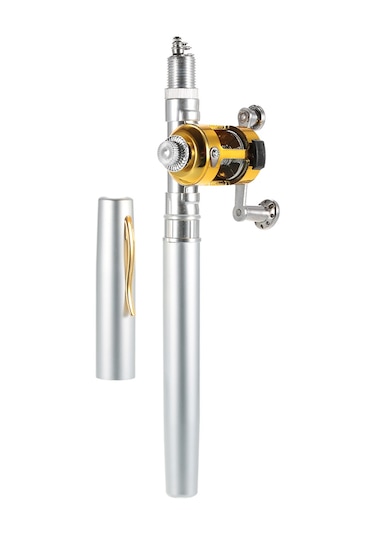 Leezsing Alüminyum Allyumun Ve Fiberglaslı Mini Olta Seti - 20.5cm Kapalı, 99cm Açık Uzunlukta Olta Ve Makara İçeren Taşınabilir Av Gereci Gümüş