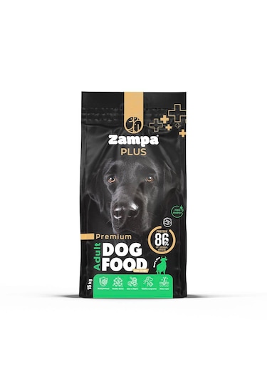 Zampa Plus Premium Biftekli ve Pirinçli Yetişkin Köpek İçin Kuru Mama 15 KG