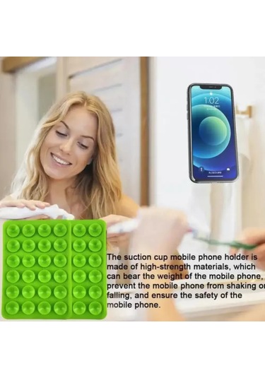 Cep Telefonu Sabitleme Pedi Silikon Vantuzlu,yapışkan, Çizilmeye Karşı,duvarda/masada/torpido Üstü Çok Renkli