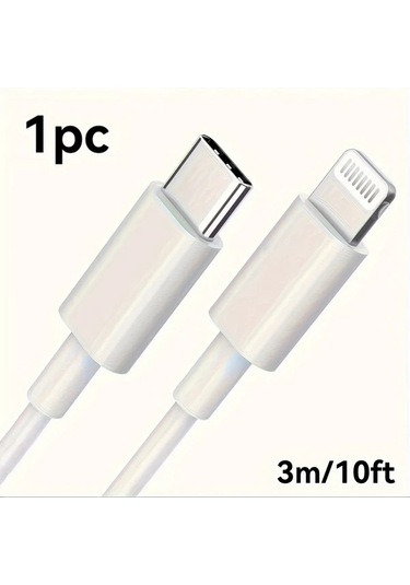 Willowhaven 1 Adet 10ft Usb C - Lightning Hızlı Şarj Kablosu İphone İpad Uyumlu Beyaz
