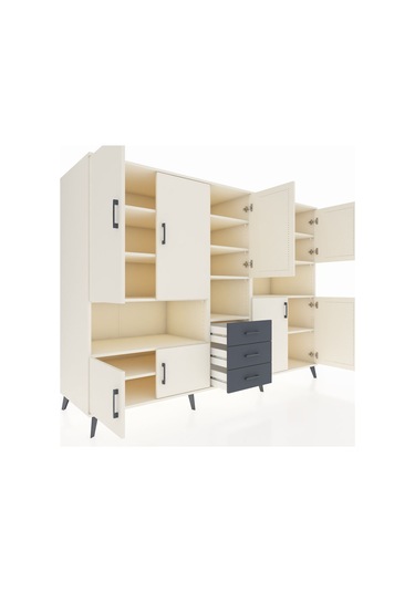 Kronos Dolap 13 Raflı 3 Çekmeceli 9 Kapaklı 220x59x163 Aytaşı-ayt Aytaşı-aytaşı/antrasit