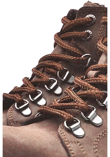 Taba Yuvarlak Bot Bağcığı Taba