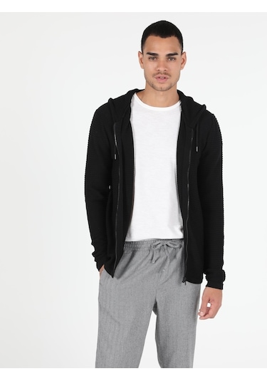 Colin's Slim Fit Erkek Siyah Hırka CL1050730_Q1.V1_BLK