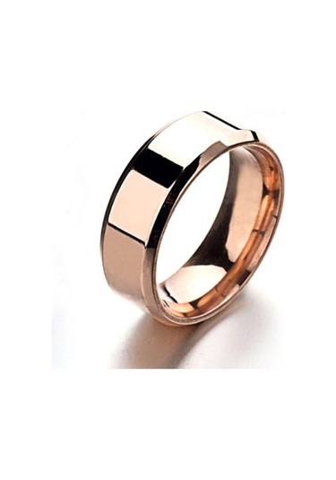 Gül Altın Erkekler İçin Moda Takı Ayna Paslanmaz Çelik Yüzük 10