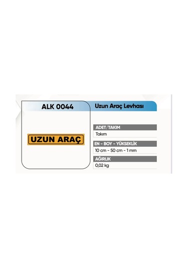 Alkotek Reflektif Uzun Araç Yazısı Yapıştırma