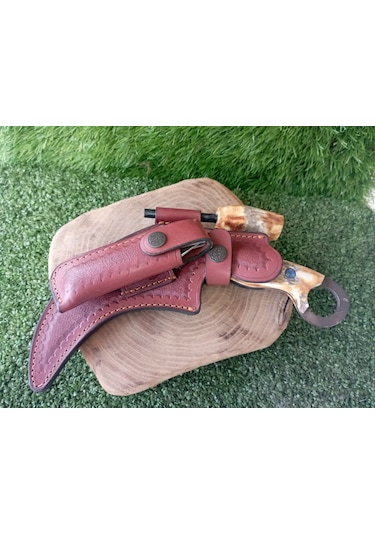 Tctknives El Yapımı Av Kamp Bıçağı Kahverengi