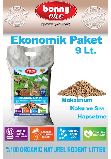 Bonny Nice Doğal Pelet Ginepig Kafes Altlığı 5 Kg 9 Lt
