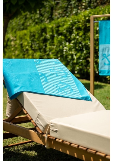 Menderes Home Cotton Collection Bukle Plaj Havlusu Çapa Turkuaz