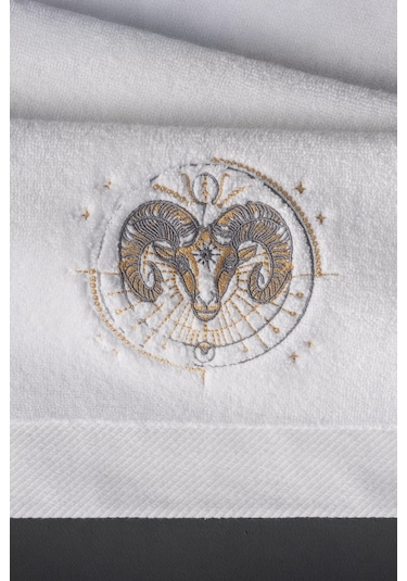 Varol %100 Microcotton Üst Kalite Havlu Seti Burç Nakışlı Oğlak-standart Oğlak Diğer