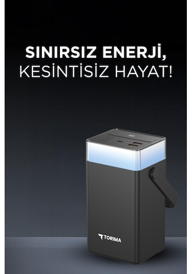 Torima TRM-1061 60.000 mAh Hızlı Şarj Dijital Göstergeli RGB Led Işıklı Powerbank Siyah