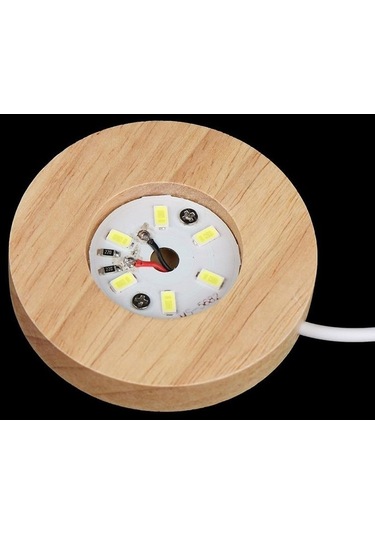 Pazly-ahşap Led Işık Standı - Şarj Edilebilir, Beyaz, Lamba Tutucu Ve Tabanı