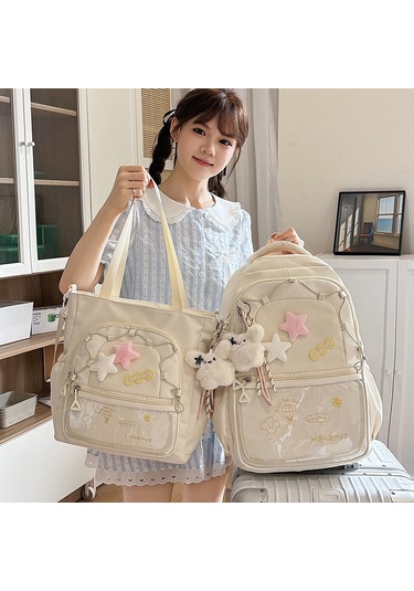 Renkli Çocuk Sırt Çantası - 3-6. Sınıflar İçin Çizgi Karakterli, Hafif Kompakt, Yüksek Çekicilikte Okul Çantası Beyaz