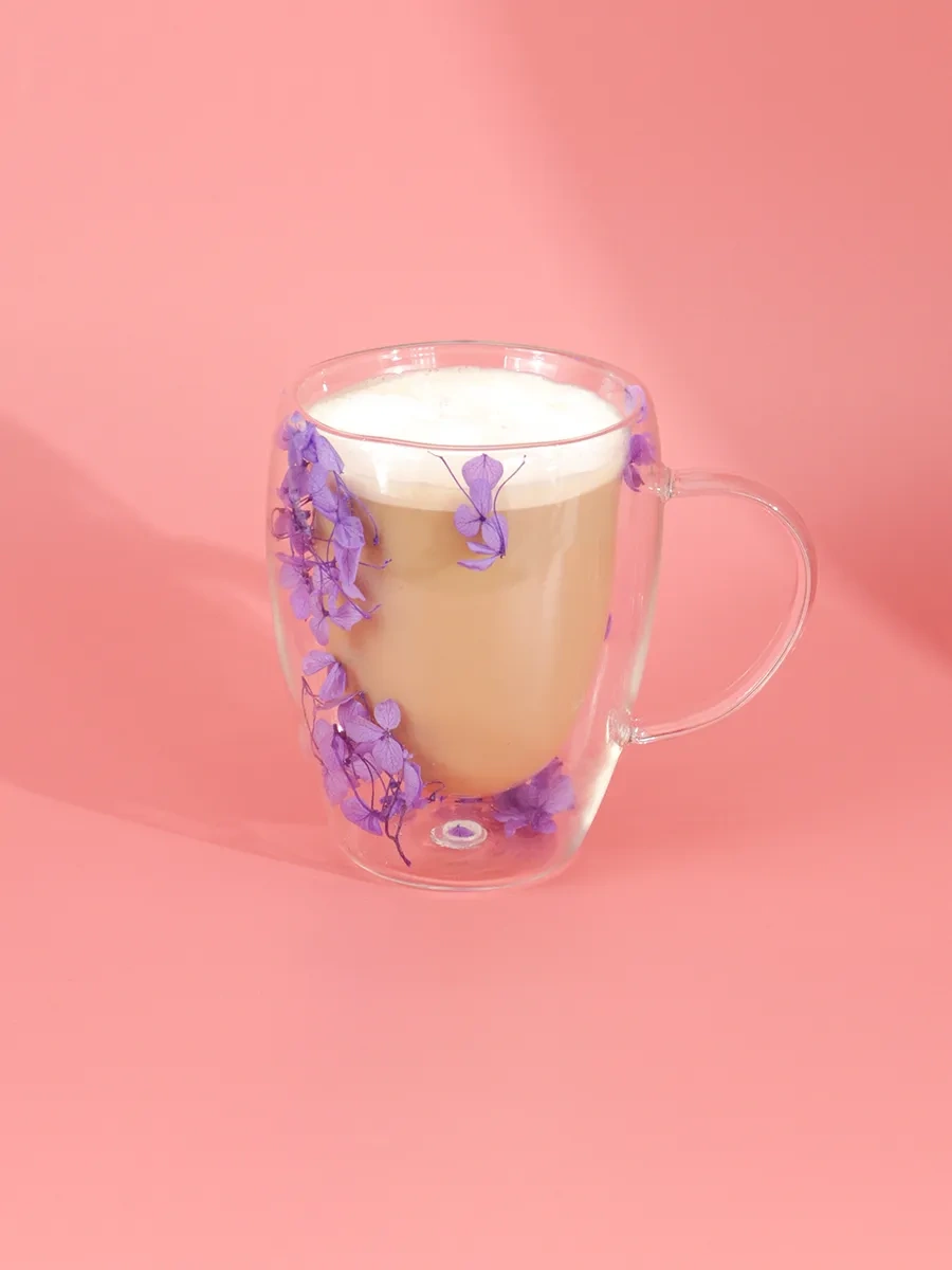 Miland Home Çiçek Desenli Çift Tabanlı Kupa 296746215 Violet