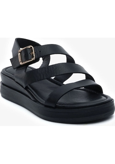 Greyder Kadın Siyah Hakiki Deri Sandalet 5y2cs59265 Siyah