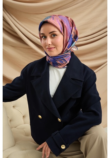 Silk Home Twill İpek Eşarp 11480-75 Saks, Pudra Vizon, Tozpembe, Gül Kurusu, Somon