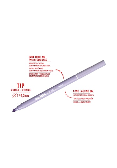 Carioca Pastel Renkler Yıkanabilir Keçeli Boya Kalemi 8'li