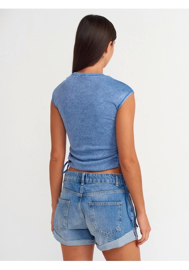 Olla Collection Basic Denim Şort-koyu Mavi Koyu Mavi