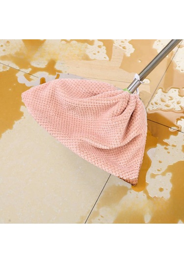 Kosona Halka Yıkama Ve Süpürme 2'li Fonksiyonlu, Kalın Su Emici Ananas Desenli Bez, Pembe Esnek Tip Opp Paketli