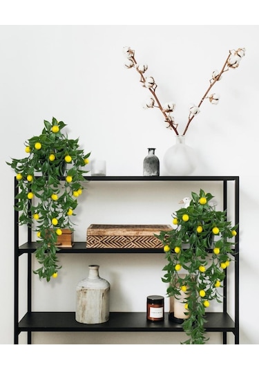 Yapay Çiçek Saksıda Sarkan Limon 60*20cm