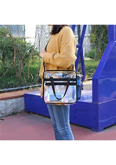 Geekyou Pvc Şeffaf Seyahat Çanta, Büyük Kapasiteli, Askılı Kayışlı, Çok Amaçlı: Kosmetik, Tuvalet Malzemeleri İçin Dayanıklı Taşıma Çantası