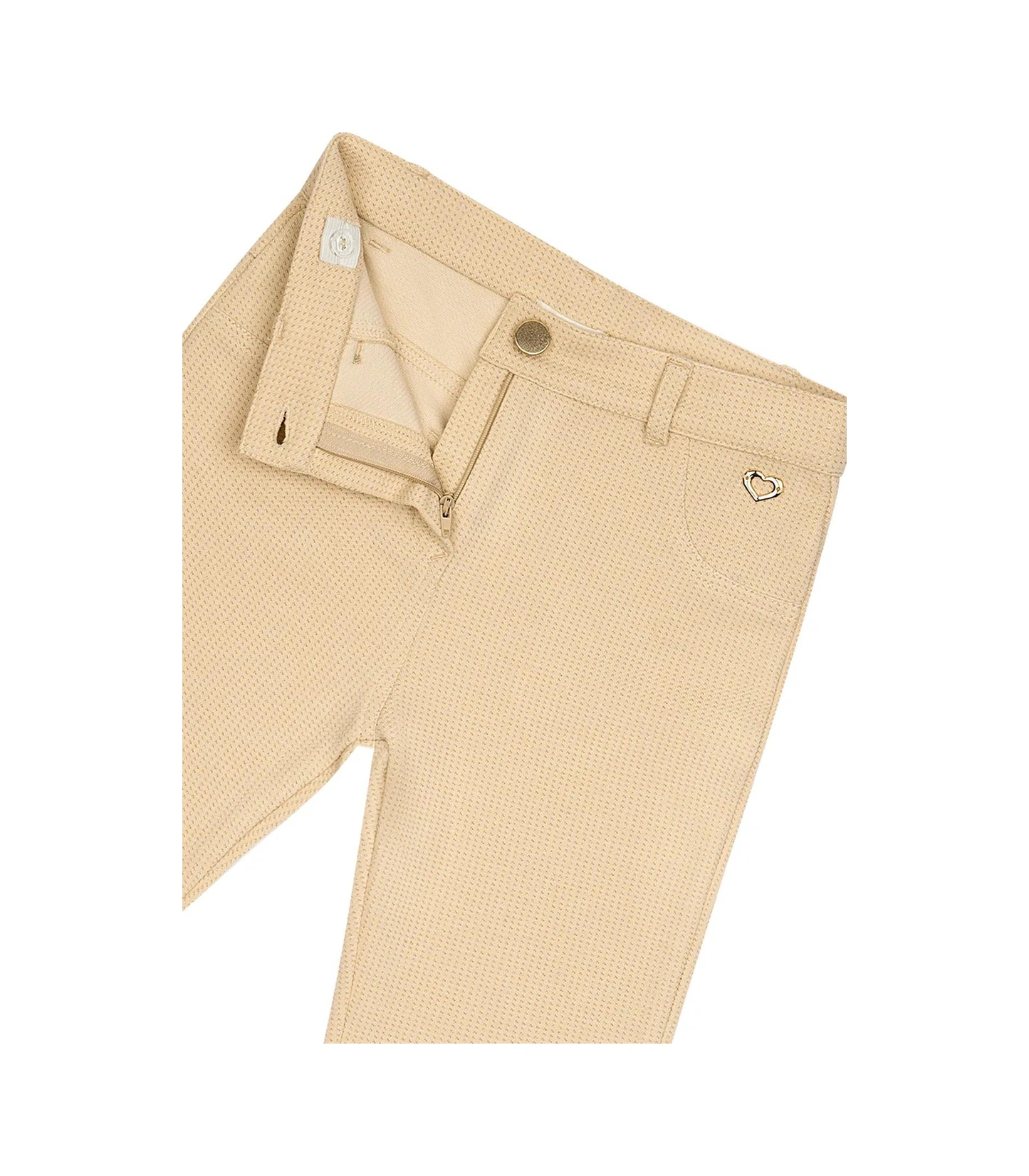 Kız Çocuk İspanyol Paça Simli Örme Pantolon Mnt25k214 Bej