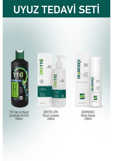 Tto Üretto Lipo Vücut Losyonu 200 ML + Saç ve Vücut Şampuanı 500 ML + Vücut Spreyi 200 ML