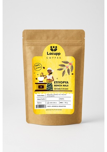 Lacupp - Etiyopya Bench Maji - Öğütülmüş Filtre Kahve - 100 Gr 100% Arabica Filtre