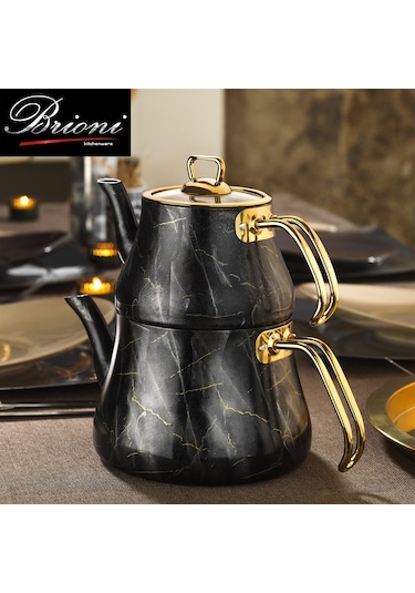 Brioni Marble Siyah Mermer Çaydanlık 2.7 L Siyah