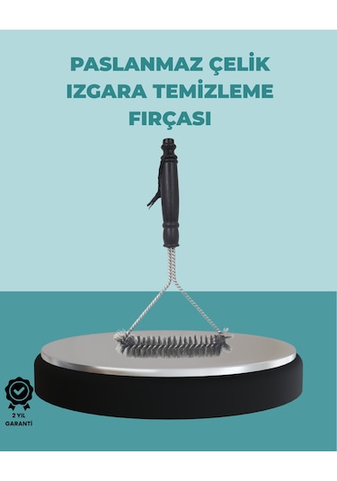 Uzun Saplı Paslanmaz Çelik Izgara Temizlik Fırçası